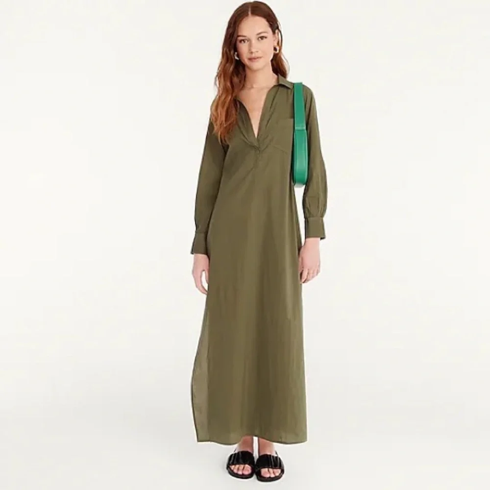 J.Crew Garment-dyed cotton poplin shirtdress
